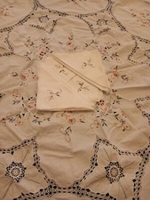 Tovaglia Rotonda Ricamata Vintage