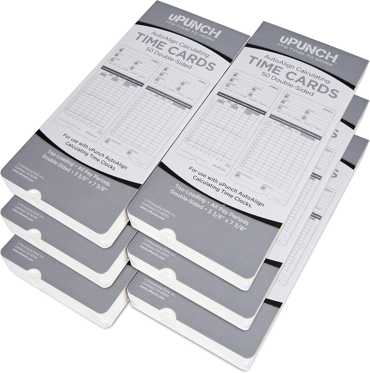300 uPunch Time Cards for HN4000 AutoAlign Time Clock – Durable & Accurate Tracking