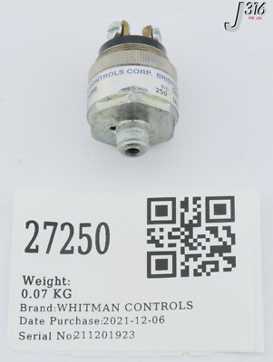 27250 WHITMAN CONTROLS PRESSURE SWITCH P119G-25H-C12TS | eBay