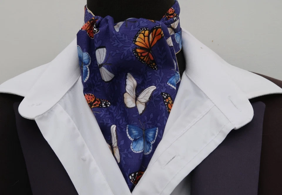 Мужские Королевские военно-морские силы и разные цвета бабочки дизайн хлопок Ascot галстук/карман кв. - Изображение 2 из 4