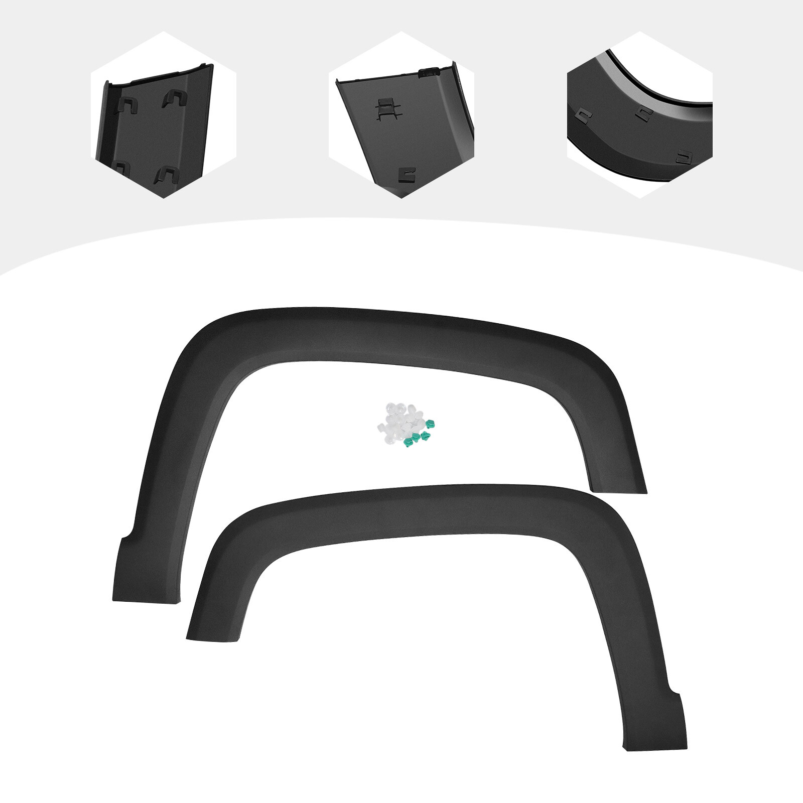 For Jeep Cherokee 2014-2018 Set of 2 Front LH & RH Side Black Fender Flares Pair