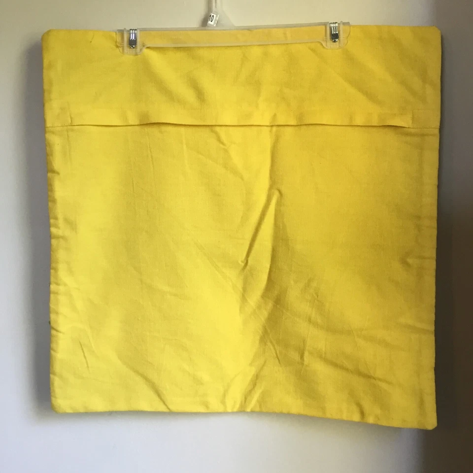 Pair 2 SURYA SQUARE PILLOW COVERS MCM AZTEC BOHO GEOMETRIC GREEN MUSTARD 20 X 20 - Image 4 of 4