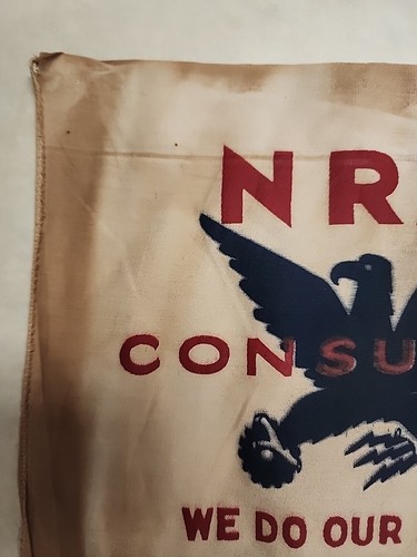 1933 F D Roosevelt NRA National Recovery Administration Small Cloth Flag - Picture 5 of 7
