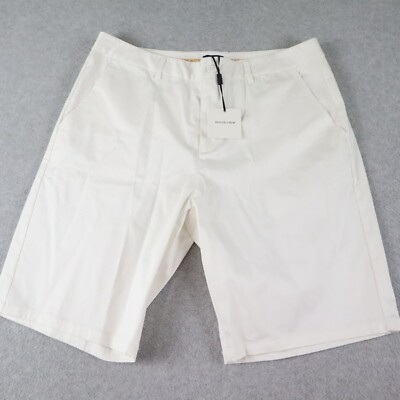 House of Him Shorts Mens 36 Essential Luxe Chino Resort Casual Stretch White NWT