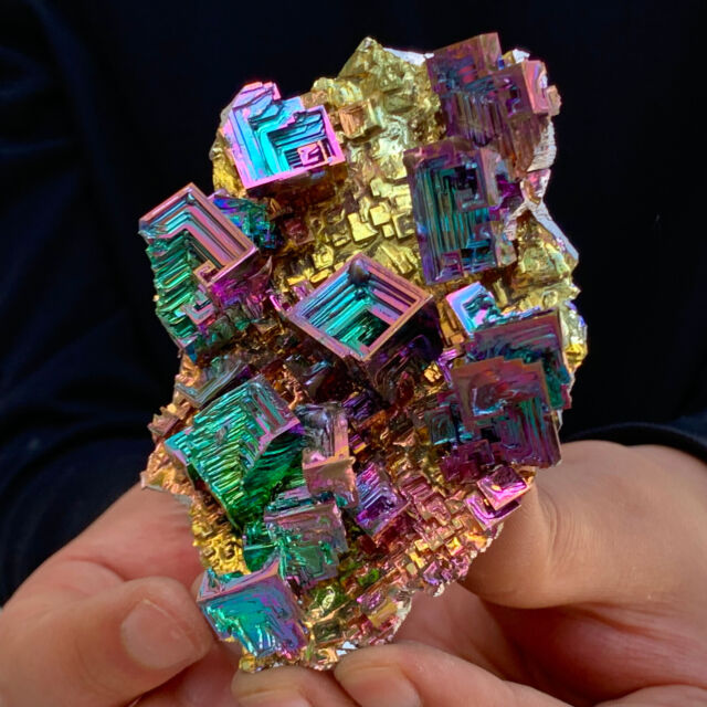 221G ram Bismuth rainbow crystal elementBi gemstone Mineral specimen healing