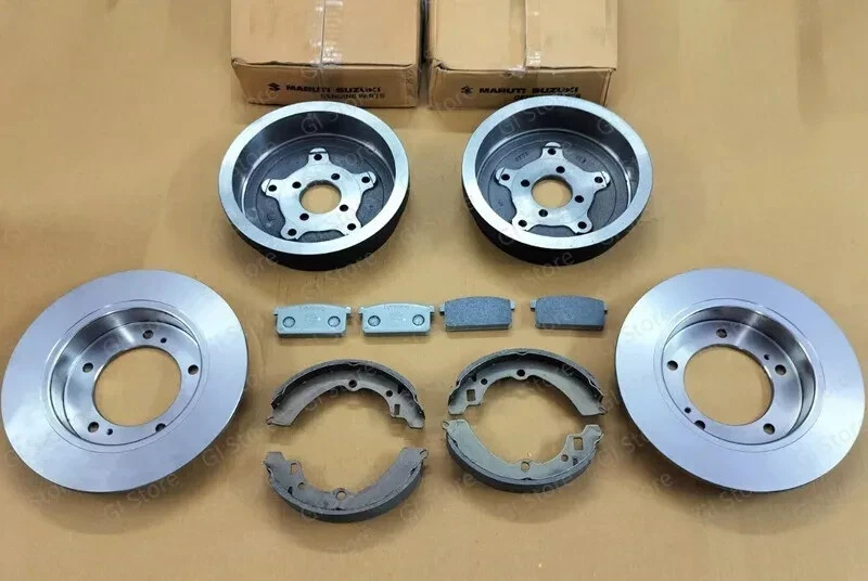 Front Brake Rotors & Pads Rear Drums Shoes 6pc Kit for Suzuki Samurai 1986-1994 - Image 2 of 4