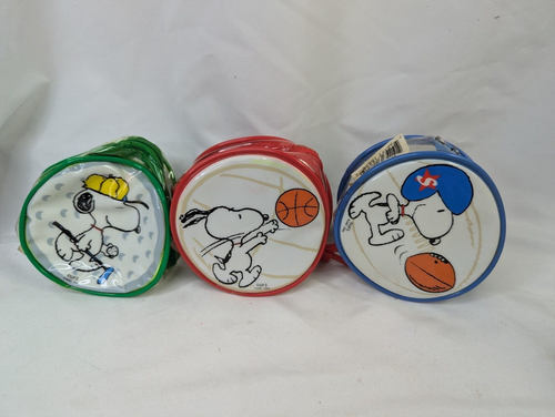 Peanuts Snoopy Basketball Golf Football Coin Purse Clip On Storage Lot