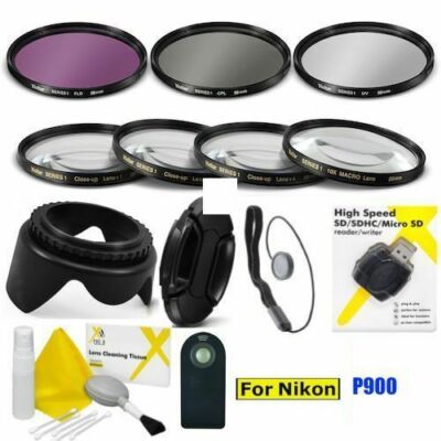 77MM FILTER KIT +  MACRO LENS KIT + REMOTE + HOOD +USB FOR NIKON COOLPIX P1000