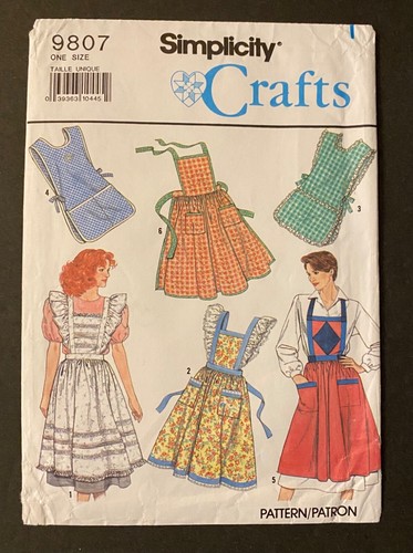 Simplicity Crafts Pattern 9807 Misses Schürzen 6 Looks (One Size) ungeschnitten FF