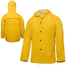 Rothco PVC Rain Jacket - Classic Yellow PVC Rain Coat with Drawstring Hood