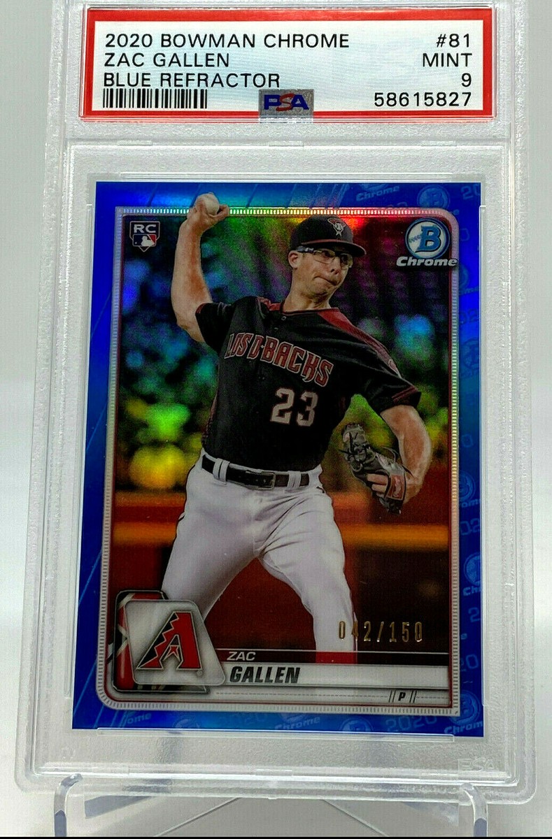 2020 Bowman #81 Zac Gallen BLUE REF. ROOKIE CARD Serial #42/150
