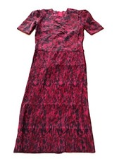 Vintage Amish Mennonite Girl's Dress 28" Chest 37.25" Length Red Black Pleated