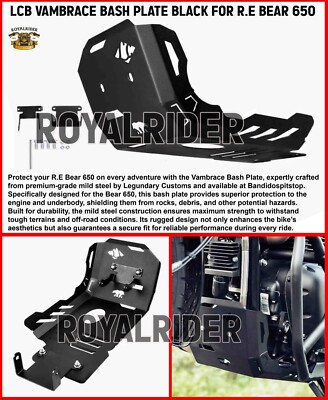 ''LCB VAMBRACE BASH PLATE, BLACK'' PASSEND FÜR ROYAL ENFIELD BEAR 650