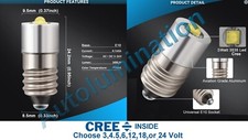 Flashlight Bulb Cree T6 3535 Led 3v 4.5v 6v 12v 18v 5watt 5w E10