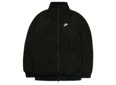 ボア フリース ジャケット BLACK/SAIL BQ6546-011 M BQ6546-011 Nike Big Swoosh Reversible Boa Jacket Black Sail | eBay