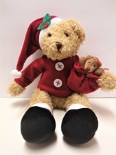 Russ Sammy Santa Plush 10" Stuffed Animal Bedtime Bear Christmas