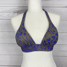 Victoria's Secret Push Up Bikini Top Gray Purple Animal Print Size XS
