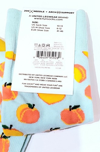 FUN Socks Men's Crew 10-13 united legwear arch support 200 needle Msrp $12 - Picture 3 of 3