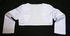 Bolero Kommunionjacke Hochzeit Mädchenjacke Jacke Satin weiß NEU