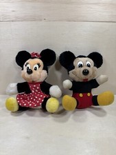 Disney Parks Vintage Mickey Mouse and Minnie Mouse Plush Toys PAIR Couple Cute