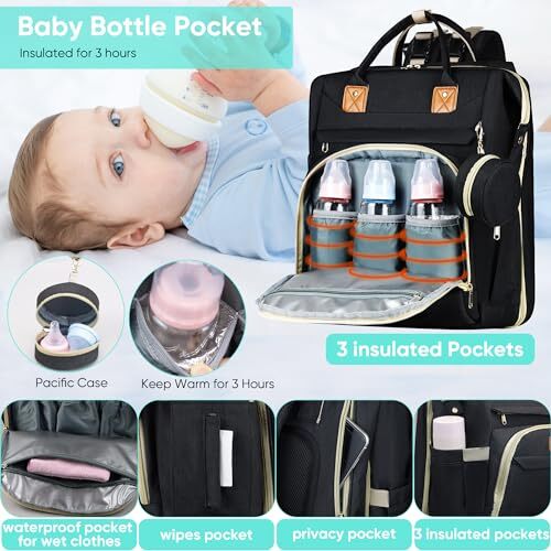 Baby Diaper Bag Backpack,Baby Shower Gifts, Multifunctional Travel
