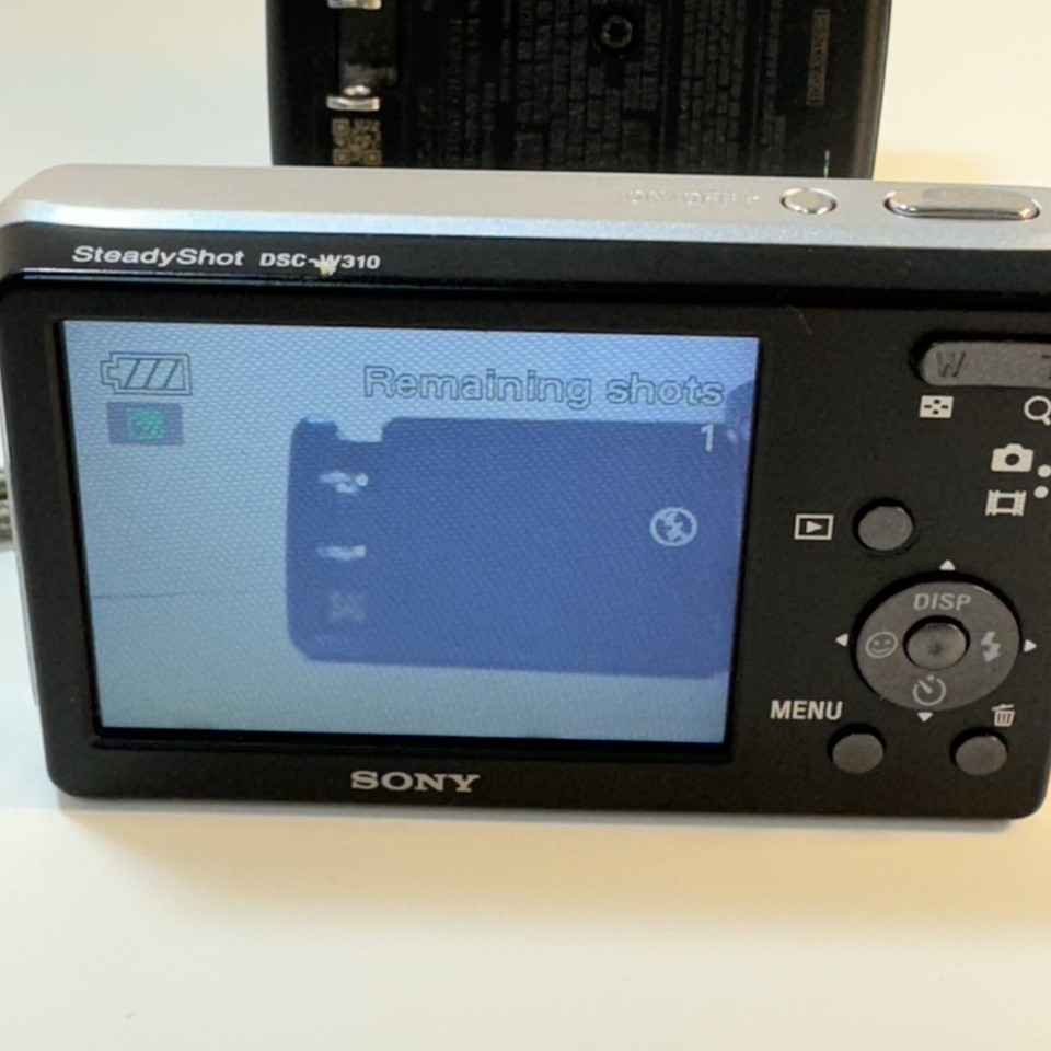 Sony CyberShot DSCW310 12.1MP Silver Digital Camera Battery & Charger
