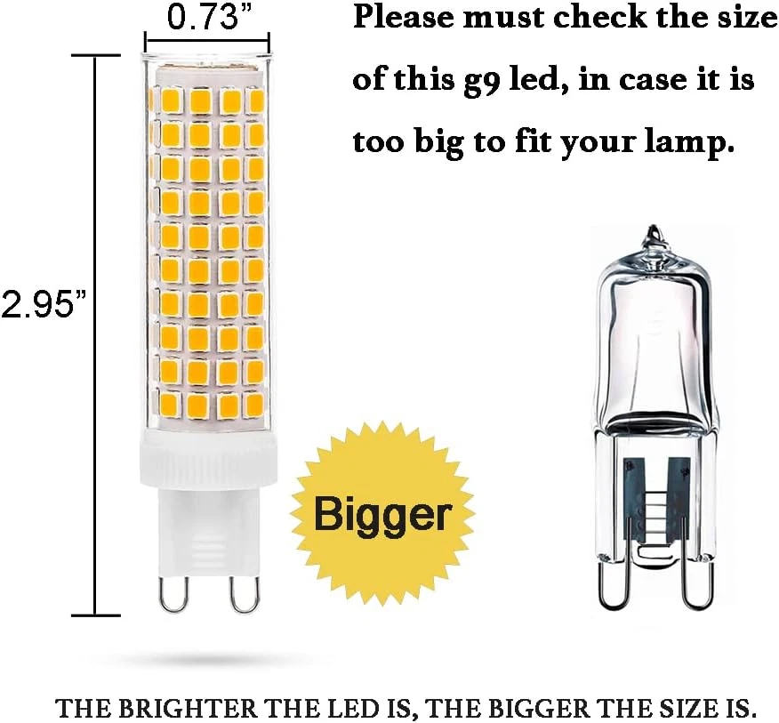 G9 LED Bulb 10W, 100W G9 Halogen Bulb Equivalent, 1200LM, AC 100V-265V, Daylight - Image 3 of 4