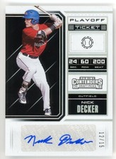 Nick Decker 2018 Panini Contenders Draft Picks Playoff Ticket Auto #12/15