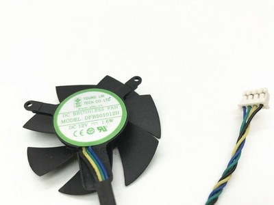 YOUNG LIN DFB501012H 1.6W 12V double   diameter 4.6cm 4-wire graphics fan  @zx