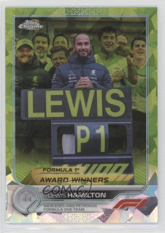 2022 Chrome Sapphire Formula 1 Chartreuse Refractor /199 Lewis Hamilton 12a6