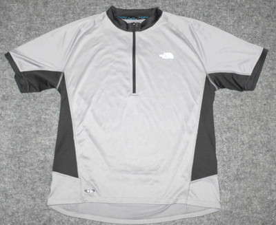 The NORTH FACE MEN'S LWH MTB 1/2 ZIP BIKE JERSEY ARJJ FlashDry Gray sz L Jersey