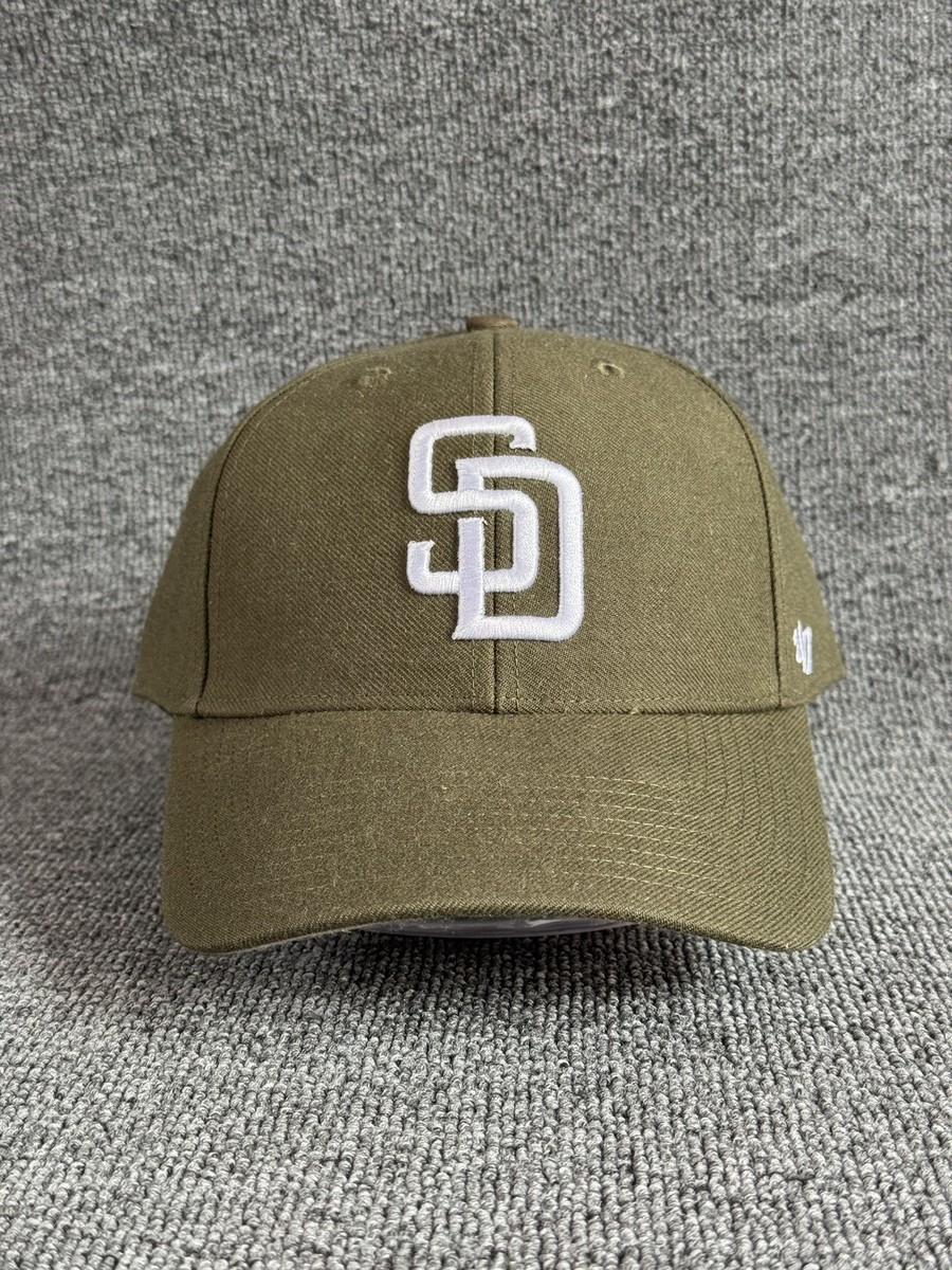 '47 Brand San Diego Padres MLB Dad Hat Strapback Olive Green White Log