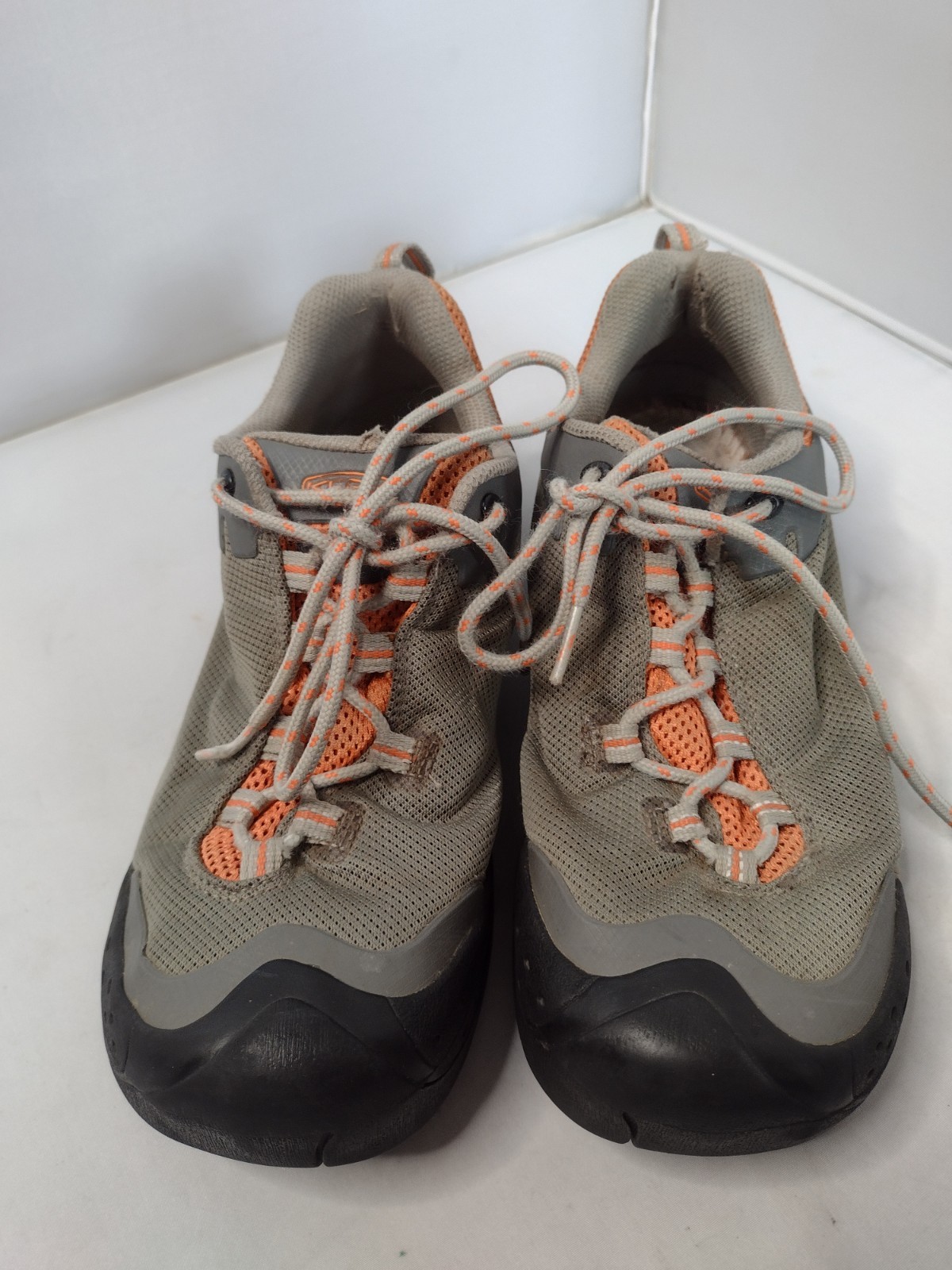 Keen Scarpe Donna Escursionismo Trail Sneakers 9.5 Grigio Arancione Maglia Outdoor FF