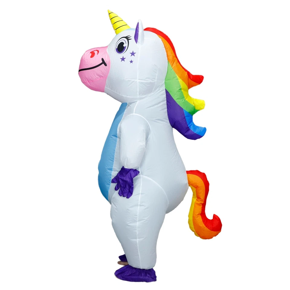 7ft Unicorn Inflatable Costume Full Body Blow Up Xmas Cosplay Party Jumpsuit - Image 3 of 4