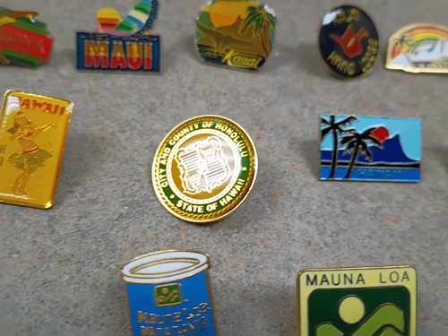 Vintage Hawaii Pin Lot Kona Maui Kawaii Islands Hula Mauna Loa Nuts Honolulu - Picture 11 of 24