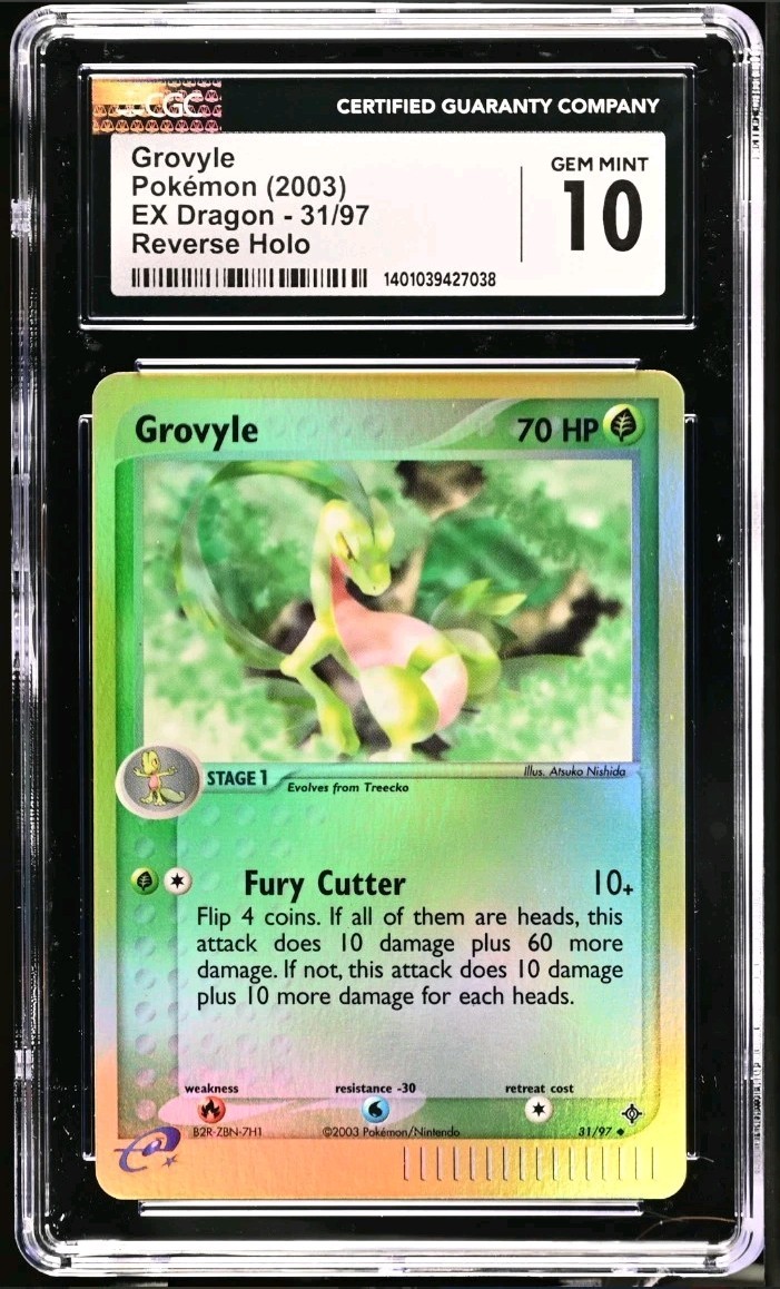 Pokemon Grovyle 31/97 EX Dragon Reverse Holo Rare CGC 10 GEM MINT