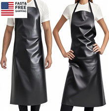 Heavy-Duty Waterproof Apron, Chemical Resistant Rubber Vinyl for Industrial, L