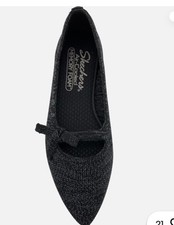 Skechers Cleo Point Vegan Washable Bow Flats Lovely Weather Black 7