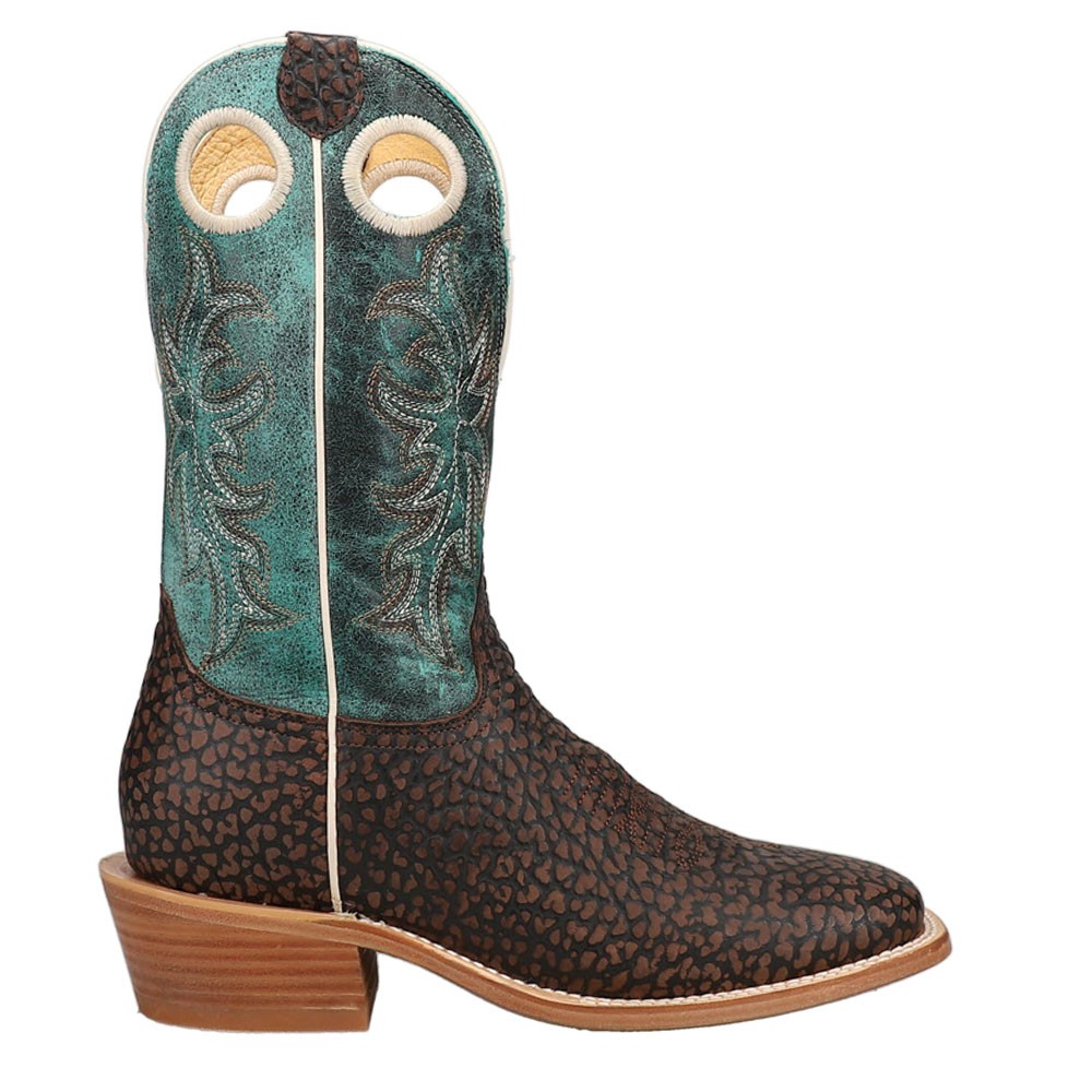 Roper Ride Em Bullrider Square Toe Cowboy Boots for Men in Blue and Brown