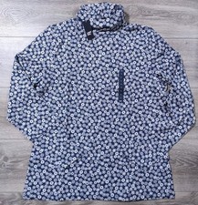 Lands End Turtleneck Shirt Adult Large 14-16 Blue Snowflake Lightweight Women