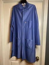 Red Kap Tech Wear HIJ-43C Lab Jacket W/Cuffs And Snap Buttons Large Blue Coat