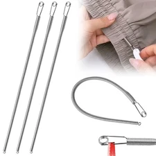 3pcs Spring Drawstring Threader Tool Bendable Rope Threader Clip Multi-Purpos...