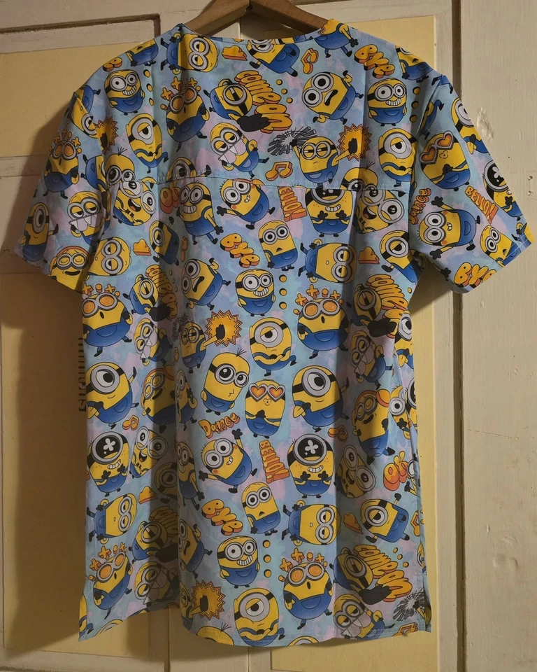 Minions Cherokee Scrubs Tooniforms Unisex V Neck Top - Image 3 of 4