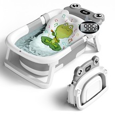 Baby Bathtub, Collapsible Newborn Bathtub for Infant to Toddler with Soft Cus...