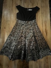 Eliza J Off the Shoulder Metallic Jacquard Dress