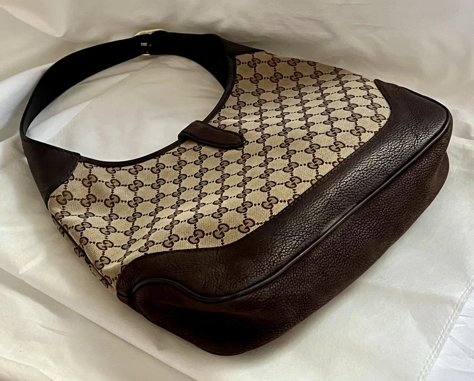GUCCI Monogram Canvas & Leather Jackie Vintage 1961 Y2K Hobo Shoulder Bag - Image 3 of 4