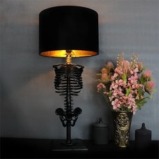 Skeleton Shape Table Lamp Vintage Bedroom Gothic Reading Decor USB Powered UK