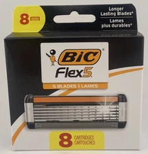 BIC Flex 5 Men’s Razor Blade Refills 5-Blade Cartridges | Brand New | 8-PACK
