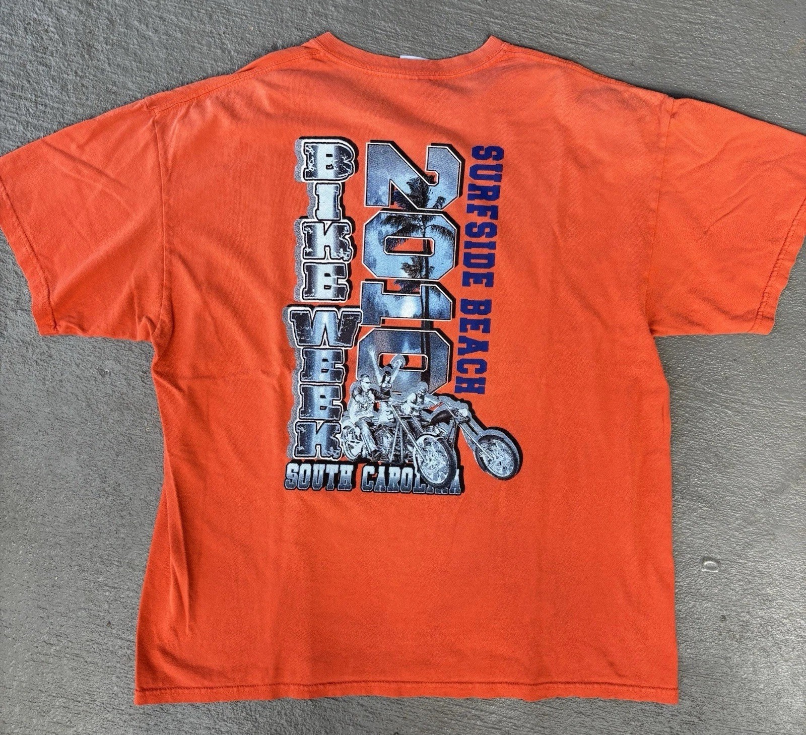 Surfside Beach Bike Week 2010 South Carolina Sturgis Harley Y2K Graphic Shirt XL