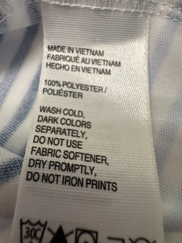 Camisa deportiva Izod Golf para mujer mediana 1/4 cremallera top blanco azul marino rayas Foto 2 de 4